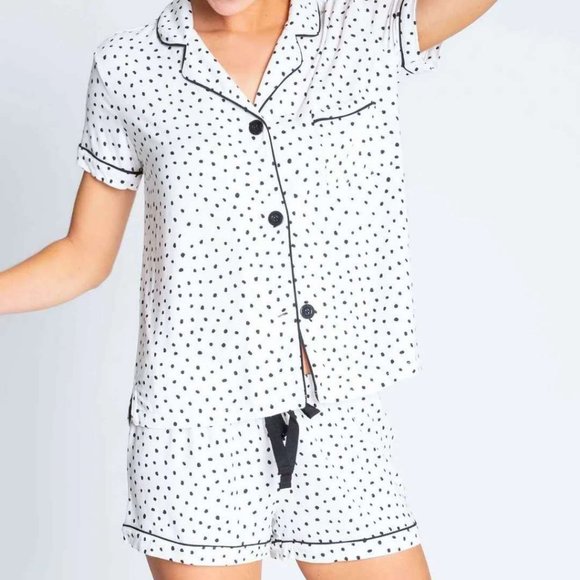 SOLD P.J. Salvage Polka Dot Modal Knit Pajamas - Picture 2 of 13